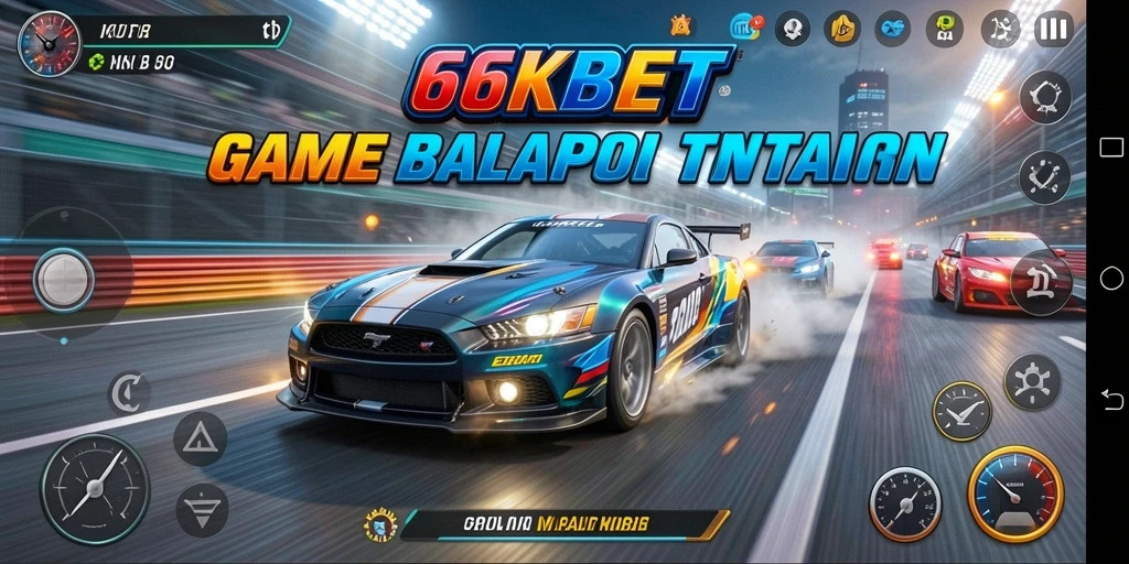 Tampilan gameplay balap mobil yang menarik di 66KBET.