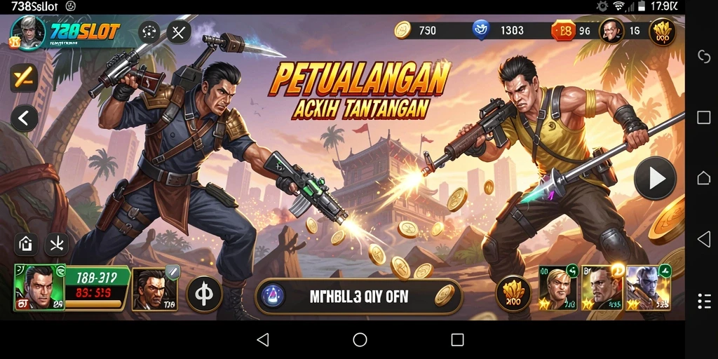 Tampilan gameplay 738SLOT yang menegangkan dan penuh aksi.