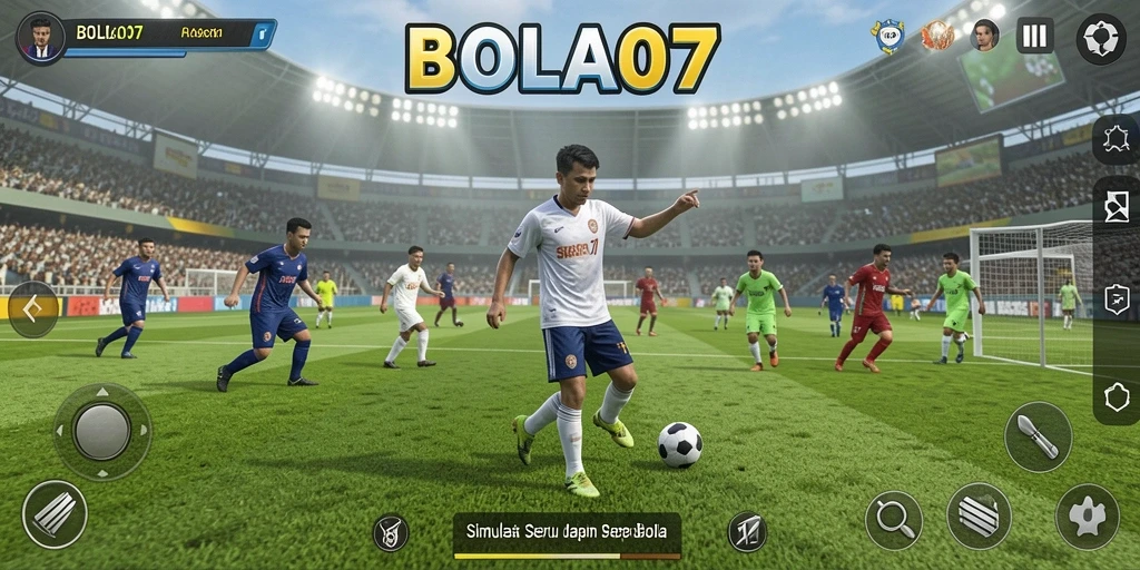 Tampilan permainan BOLA07 dengan grafis simulasi yang memukau.