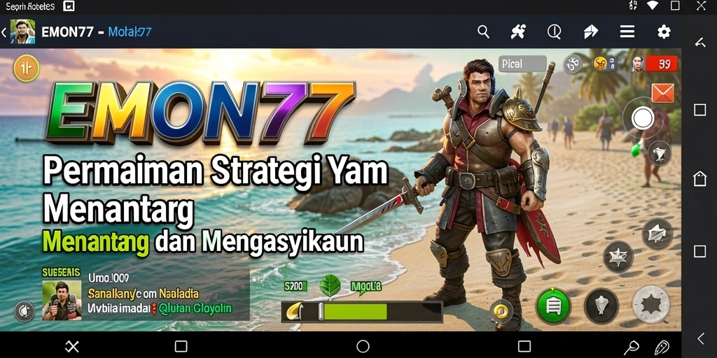Screenshot gameplay EMON77 menunjukkan aksi strategi yang mendebarkan.