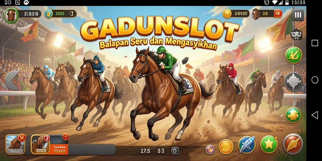 Tampilan gameplay Racing yang menegangkan dan penuh aksi dalam GADUNSLOT.