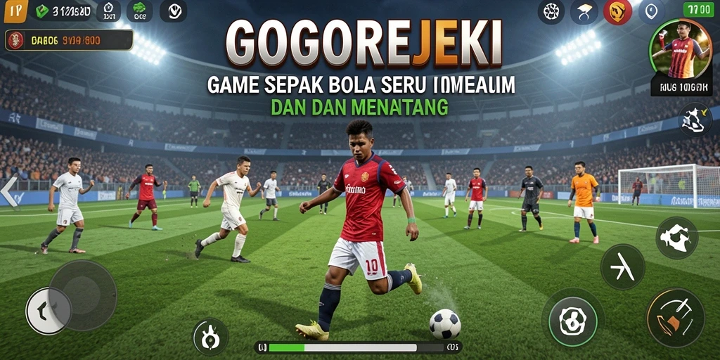 Tangkapan layar GOGOREJEKI menampilkan momen seru dalam pertandingan sepak bola.