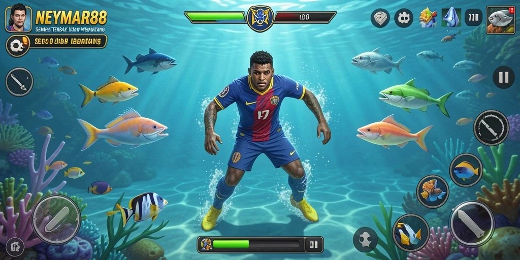 Tampilan gameplay menembak ikan yang seru di NEYMAR88.