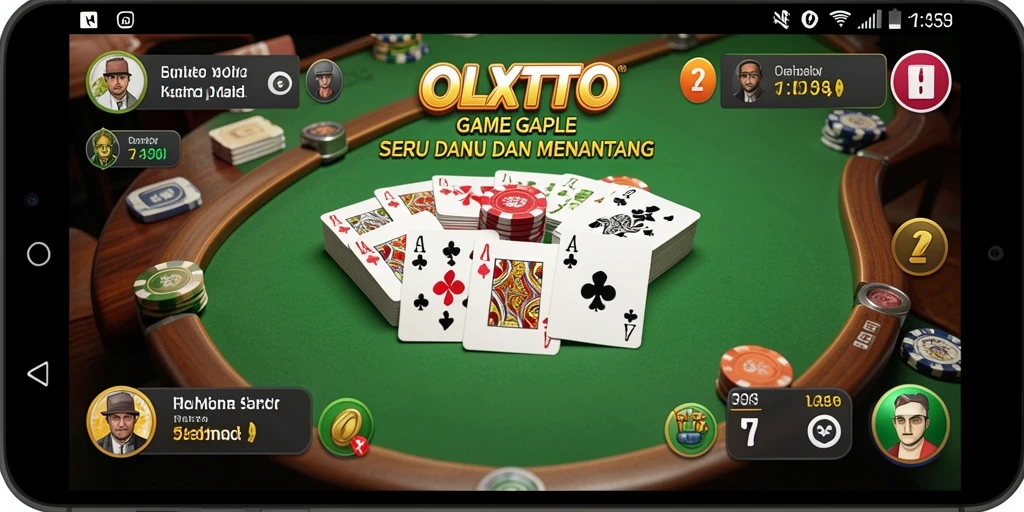 Screenshot OLXTOTO menunjukkan antarmuka game Gaple yang menarik dan interaktif.