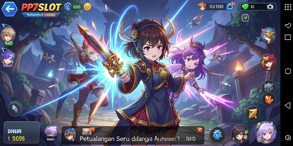Tampilan gameplay PP7SLOT yang penuh warna dan dinamis.