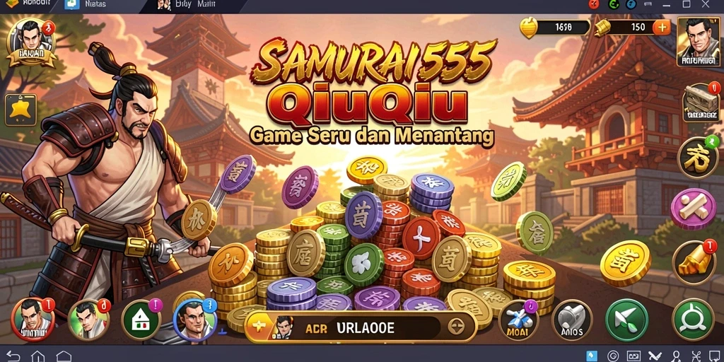 Screenshot SAMURAI555 menampilkan aksi seru permainan QiuQiu.