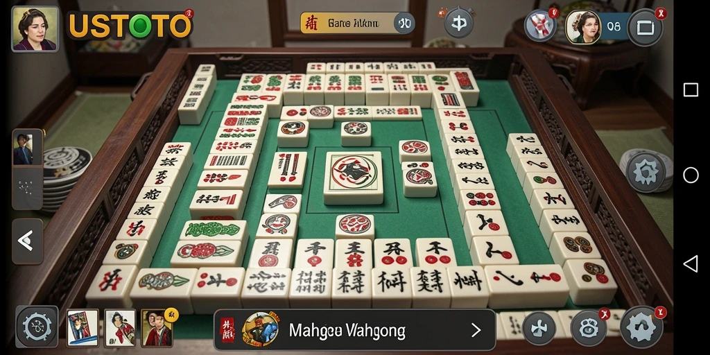 Screenshot UUSTOTO menampilkan gameplay Mahjong yang menarik.
